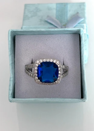 Bague, bleu électrique, carrée T56, brand: sans marque, condizioni: Ottime, taglia: 17,7 mm Ø / 16, €28.00, €30.10 include la Protezione acquisti