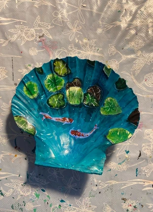 Hand-Painted Koi Pond Shell Trinket Dish | Unique Jewellery Holder, brand: Handmade, condition: New without tags, £20.00, £21.70 includes Buyer Protection
