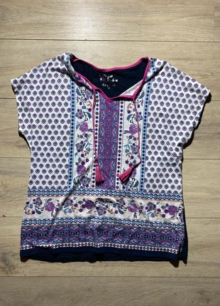 T- shirt sans manches Canda blanc et violet motif fleur taille M, marque: Canda, état: Très bon état, taille: M / 38 / 10, 3,00 €, 3,85 € Protection acheteurs incluse