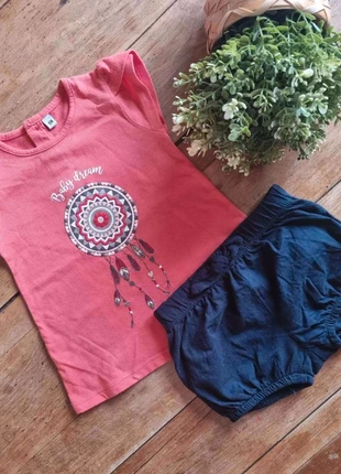 Ensemble été : T-shirt et short - 6 mois - Rose / Corail / Bleu - Kiabi, marke: Kiabi, zustand: Sehr gut, größe: 3-6 Monate / 62, 4,50 €, 5,43 € inklusive Vinted-Käuferschutz