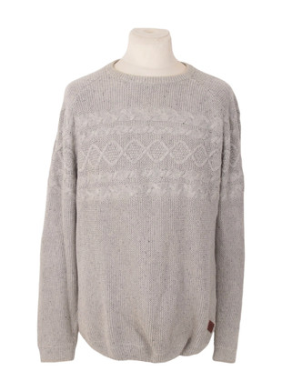 Pull gris torsadé Jules – col rond – coton/laine – taille XL, marca: Jules, estado: Muito bom, tamanho: XL, €15.00, €16.45 inclui Proteção do Comprador