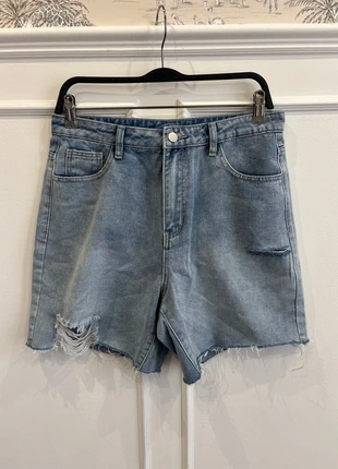 Distressed high waisted denim shorts, brand: Shein, condition: New without tags, size: L / UK 16-18, £2.50, £3.33 includes Buyer Protection