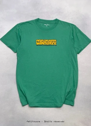 T-shirt Carhartt wip imprimé Vert coupe Large Homme 100% Coton Crew Neck - Taille XS /190R, marca: Carhartt, estado: Muy bueno, tamaño: XS, 29,00 €, 31,15 € Protección al comprador Pro incluida