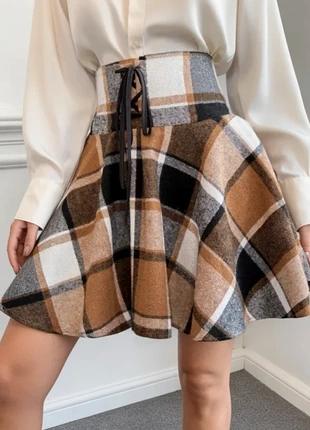 Jupe patineuse taille haute à carreaux automne, marca: Bai Amour, estado: Muy bueno, tamaño: S / 36 / 8, 34,99 €, 37,44 € Protección al comprador incluida