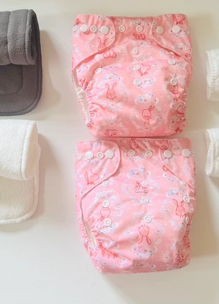 Lot de 2 couches lavables ajustables + 4 inserts (bambou et coton), marque: Couche neuve imperméable absorbantes lavable, état: Neuf avec étiquette, taille: 7–18 kg, 15,00 €, 16,45 € Protection acheteurs (Pro) incluse