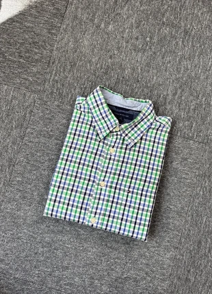 Chemise Tommy Hilfiger Marine à carreaux vert Manche Courte, marca: Tommy Hilfiger, estado: Bueno, tamaño: L, 12,00 €, 13,30 € Protección al comprador Pro incluida