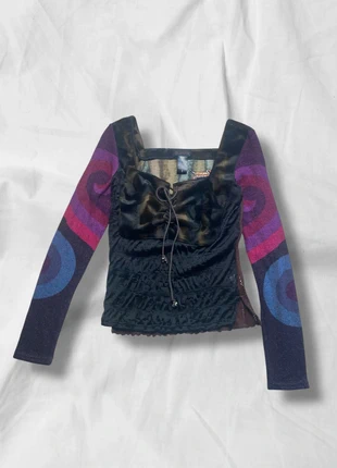 custo barcelona rare cow blouse with mesh and sweater parts, marque: Custo Barcelona, état: Très bon état, taille: S / 36 / 8, 60,00 €, 63,70 € Protection acheteurs (Pro) incluse