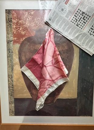 Refined pink floral square scarf – feminine elegance in every detail, brand: NO LABEL, condition: New with tags, £3.50, £4.38 includes Buyer Protection Pro