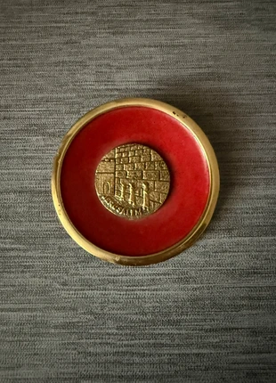 Petite assiette murale décorative Jérusalem – Rouge et doré, style vintage, marque: Jerusalem, état: Très bon état, 5,00 €, 5,95 € Protection acheteurs incluse