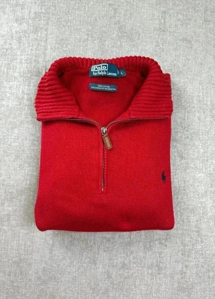Pull Ralph Lauren 1/4 zip | Taille L homme | rouge logo bleu marine, brand: Ralph Lauren, condizioni: Ottime, taglia: L, €55.00, €58.45 include la Protezione acquisti Pro