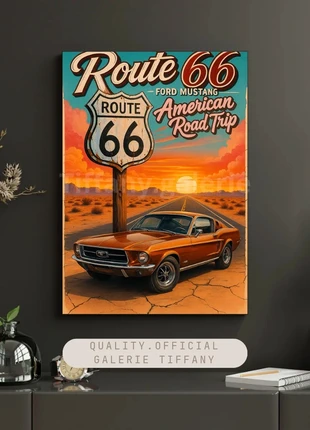 Affiche – Route 66 Mustang American Road Trip A3, brand: ROUTE 66, condition: Very good, €10.00, €11.20 includes Buyer Protection Pro
