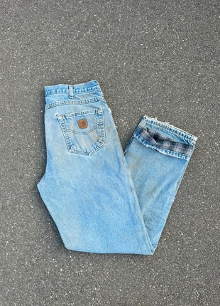 Jean carhartt B172 DST bleu coupe droite doublure écossaise patch cuir vintage - Taille 34x34, brand: Carhartt, condition: Very good, size: W34, €29.00, €31.15 includes Buyer Protection Pro