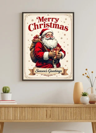 Cadre Art Déco Vintage Merry Christmas - Noel - Père noël- Pour entrée Chambre Salon Véranda Bureau, merk: Art Vintage, staat: Nieuw zonder prijskaartje, € 13,00, € 14,35 inclusief Kopersbescherming Pro