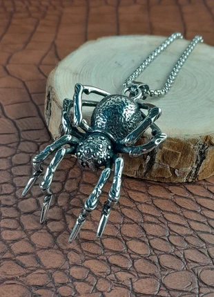 Collier chaine + pendentif araignée En acier inoxydable, marque: Punk, état: Neuf sans étiquette, 8,50 €, 9,63 € Protection acheteurs (Pro) incluse