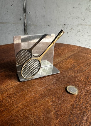 Vintage brievenhouder tennis – metaal & messing – sportdecoratie, marca: op, estado: Bueno, 10,00 €, 11,20 € Protección al comprador incluida