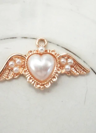 pendentif coeur aile, ex voto, or et blanc, marca: Boheme, estado: Novo sem etiquetas, €8.50, €9.63 inclui Proteção do Comprador