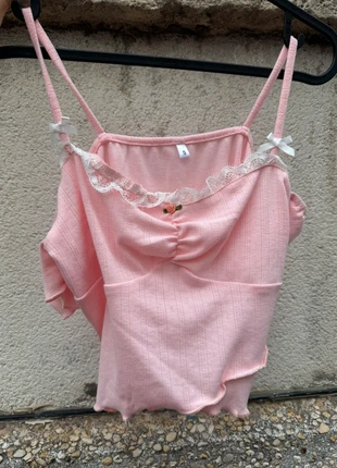 Cute top rose épaules dénudées, marke: COQUETTE, zustand: Neu, größe: S / 36 / 8, 7,00 €, 8,05 € inklusive Vinted-Käuferschutz