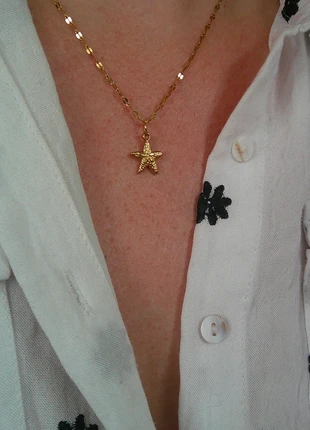 Collier étoile de mer 🌟 acier inoxydable, brand: acier inoxydable, condition: Very good, €8.00, €9.10 includes Buyer Protection Pro