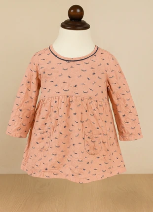 🐷 Robe rose pâle imprimée – La Redoute Baby - Taille 12 mois 🐷, merk: La Redoute, staat: Heel goed, maat: 9-12 maanden / 74 cm, € 3,90, € 4,80 inclusief Kopersbescherming