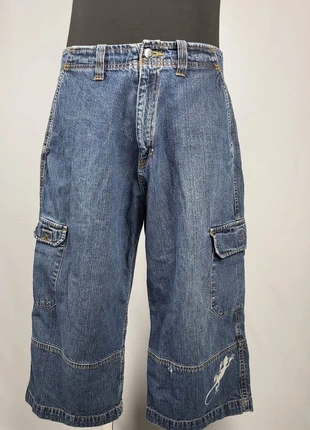 short jort Bermuda jean bleu délavé cargo gecko imprimé vintage taille 30, marque: Cargo, état: Très bon état, taille: M, 29,00 €, 31,15 € Protection acheteurs (Pro) incluse