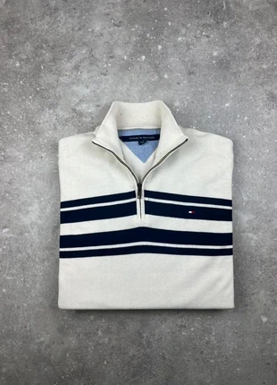 Half-zip 1/4 Zip Pull Col Camionneur Tommy hilfiger Taille XL Homme Blanc rayé Logo Brodé Coton #T19, marque: Tommy Hilfiger, état: Très bon état, taille: XL, 39,00 €, 41,65 € Protection acheteurs (Pro) incluse