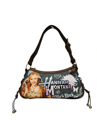 👜 Hannah Montana Y2K Denim Print Shoulder Bag Hand Bag, brand: Bershka, condition: Very good, £24.95, £26.90 includes Buyer Protection Pro