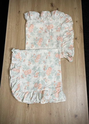 Lot de 2 taies d’oreiller à volants motif fleuri vintage, brand: Vintage Dressing, condition: Very good, size: 50 x 50 cm, €9.00, €10.15 includes Buyer Protection Pro