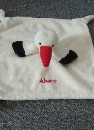 Doudou cigogne plat Inware 26x26 cm crème noir rouge Alsace 1900916 61, marque: Inware, état: Très bon état, taille: 1-3 mois / 56 cm, 14,00 €, 15,40 € Protection acheteurs (Pro) incluse