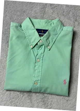 Chemise Ralph coupe Slim Fit brodé vert claire, rose homme - L, merk: Ralph Lauren, staat: Goed, maat: L, € 24,00, € 25,90 inclusief Kopersbescherming Pro