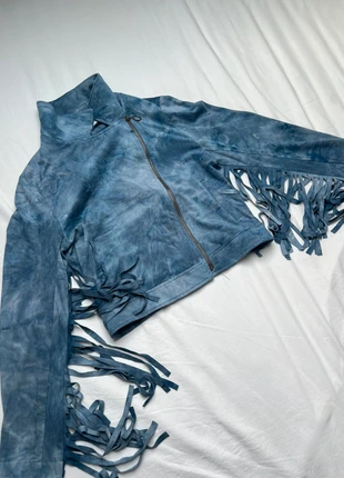 Vintage Jeff Galliano Blue Suede-Effect Fringe Jacket Size S, brand: Vintage Dressing, condition: Very good, size: S / 36 / 8, €22.00, €23.80 includes Buyer Protection