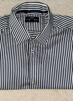 Camicia Kaibi eco collection slim fit cotone a righe blu e bianco molto fresca, marque: Kiabi, état: Neuf sans étiquette, taille: M, 8,00 €, 9,10 € Protection acheteurs incluse