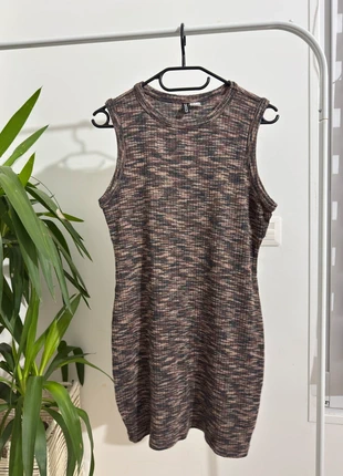 💟 Robe mini sans manches H&M, extensible, tons bruns, T. L (1514), brand: H&M, condition: Very good, size: L / 40 / 12, €4.50, €5.43 includes Buyer Protection