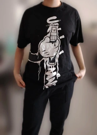 T-shirt nera street style, marque: Southpole, état: Très bon état, taille: M, 9,00 €, 10,15 € Protection acheteurs incluse