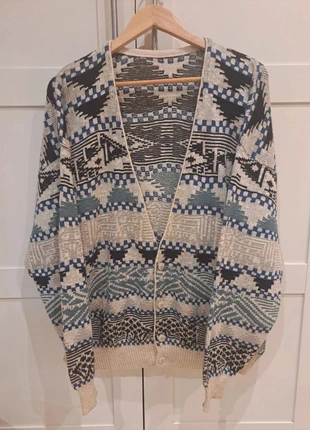 Vintage Knit Cardigan – Retro Geometric Pattern, marque: Original, état: Neuf sans étiquette, taille: XL, 19,90 €, 21,60 € Protection acheteurs incluse