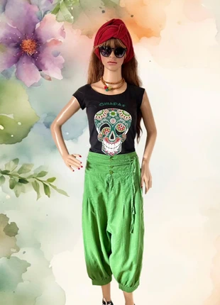 🌿Sarouel lin vert vintage taille 36/38 boho hippie ethnic festival green linen harem pants🌿, marke: Hippie, zustand: Sehr gut, größe: M / 38 / 10, 14,00 €, 15,40 € beinhaltet Vinted-Käuferschutz Pro
