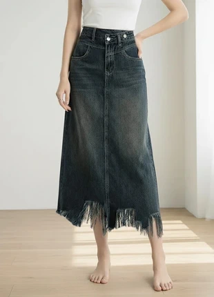 Vintage Jupe Longue Denim Délavé Franges Effet Détruit Grunge Y2K, marke: Vintage Dressing, zustand: Sehr gut, größe: M / 38 / 10, 50,00 €, 53,20 € inklusive Vinted-Käuferschutz