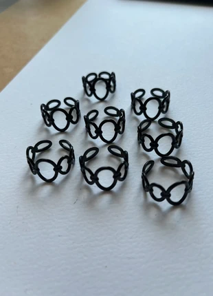 8 bagues à remplir acier inoxydable noir, brand: acier inoxydable, condizioni: Nuovo senza cartellino, €3.50, €4.38 include la Protezione acquisti