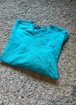 Fred Perry pull col V turquoise logo laurier brodé taille S vintage, marque: Fred Perry, état: Bon état, taille: S, 14,99 €, 16,44 € Protection acheteurs incluse
