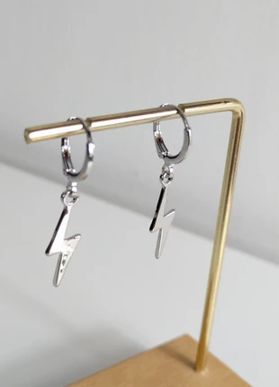 Silver thunderbolt huggies earrings, condition: Very good, £8.00, £9.10 includes Buyer Protection Pro