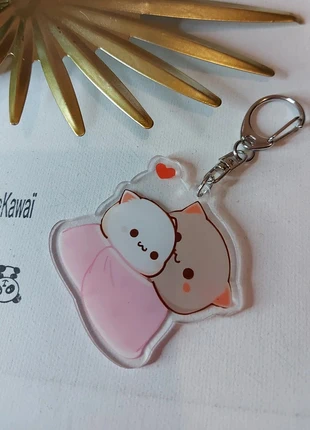 Porte clés chat nounous câlin acrylique transparent tendance rétro vintage, brand: vintage kawai, condition: Very good, €7.90, €9.00 includes Buyer Protection