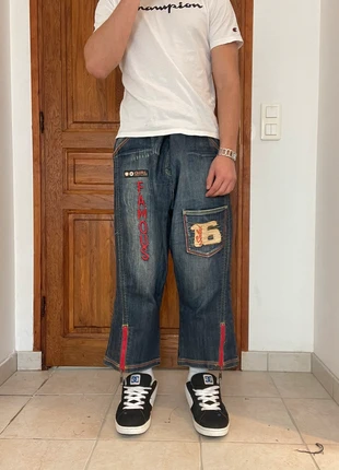 Pantacourt baggy large Gianni.F brodé streetwear Y2K taille 40US, marca: Vintage Dressing, estado: Muy bueno, tamaño: W40 | ES 50, 39,95 €, 42,65 € Protección al comprador Pro incluida