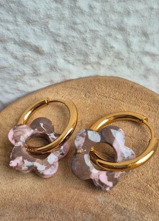 #boucles d'oreilles #fleurs #acier inoxydable #femme #pampilles #doré #marron #automne#vinted, marque: Fait Main, état: Neuf avec étiquette, 6,00 €, 7,00 € Protection acheteurs incluse