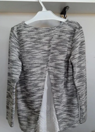 Szara bluzeczka ze srebrną nitką i koronkową wstawką r.122 💝 F&F kids💝, brand: CM, condition: Very good, size: Newborns / 44 cm, €8.00, €9.10 includes Buyer Protection