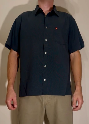Chemise à manches courtes noire Quiksilver - taille L - 78% modal, marke: Quiksilver, zustand: Sehr gut, größe: L, 15,00 €, 16,45 € inklusive Vinted-Käuferschutz