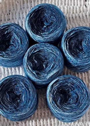 6 pelotes de fil ruban bleu irisé, marca: Made In Italy, estado: Nuevo sin etiquetas, 13,50 €, 14,88 € Protección al comprador incluida