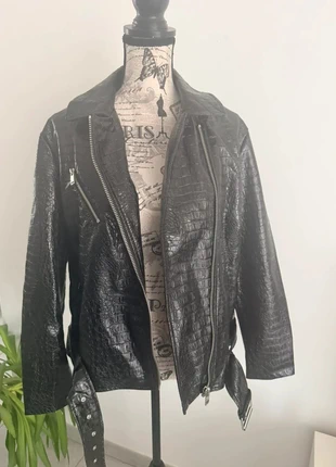 Veste Biker/Perfecto Noir Effet Croco Brillant, marque: Pimkie, état: Neuf sans étiquette, taille: M / 38 / 10, 22,00 €, 23,80 € Protection acheteurs incluse