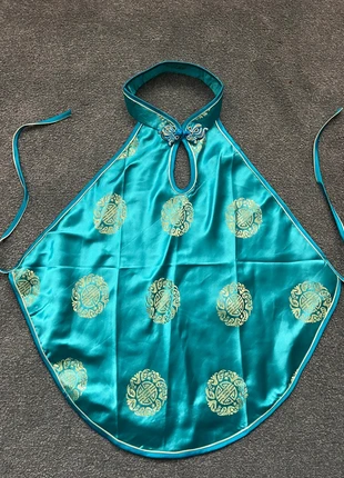 Blue satin backless top, brand: Unique, condition: Very good, size: S / 36 / 8, €38.00, €40.60 includes Buyer Protection