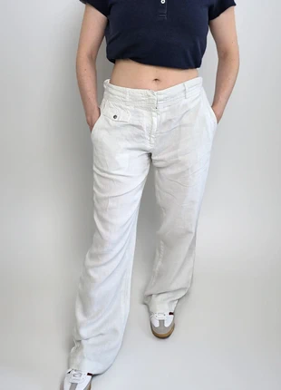 Tommy Hilfiger - Pantalon Lin Blanc - S, marque: Tommy Hilfiger, état: Très bon état, taille: S / 36 / 8, 15,00 €, 16,45 € Protection acheteurs incluse