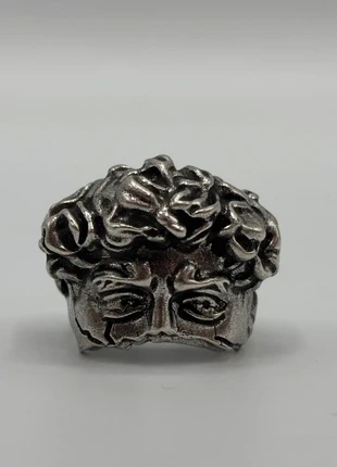 Bague en acier inoxydable, Bague ajustable, Bague visage élégant, Ring Abstract, Chrome, brand: Accessoire, condition: Good, size: Adjustable, €9.99, €11.19 includes Buyer Protection Pro