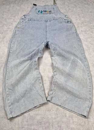 Salopette en Jean Bleu Ciel Broderie, merk: Vintage Dressing, staat: Heel goed, maat: XL / 42 / 14, € 24,90, € 26,85 inclusief Kopersbescherming Pro